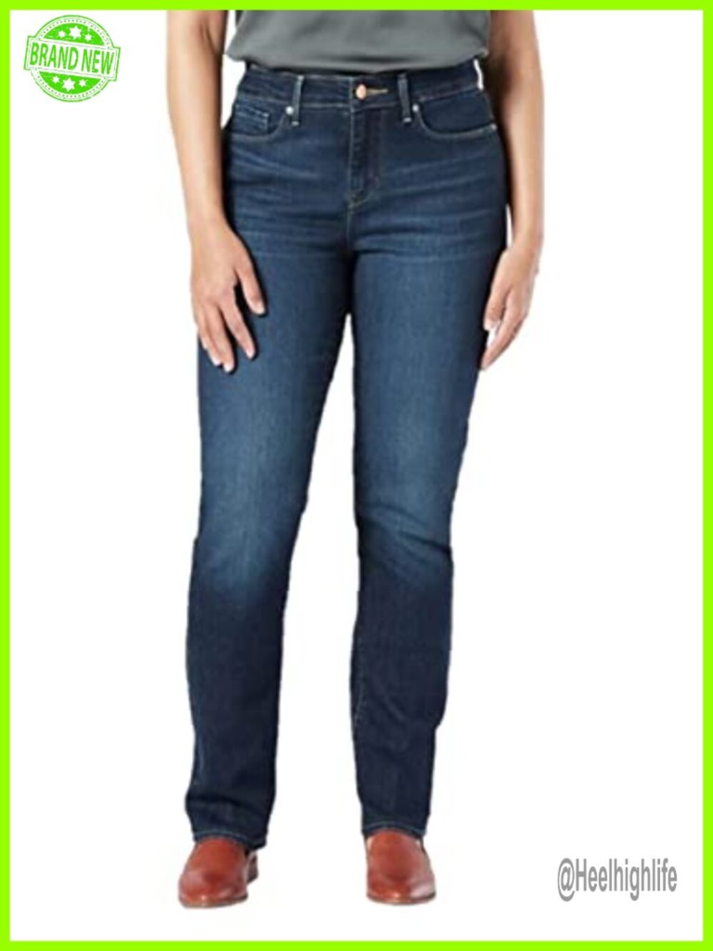 Mid Rise Straight Leg Jeans Non-Stretch Denim Casual Everyday